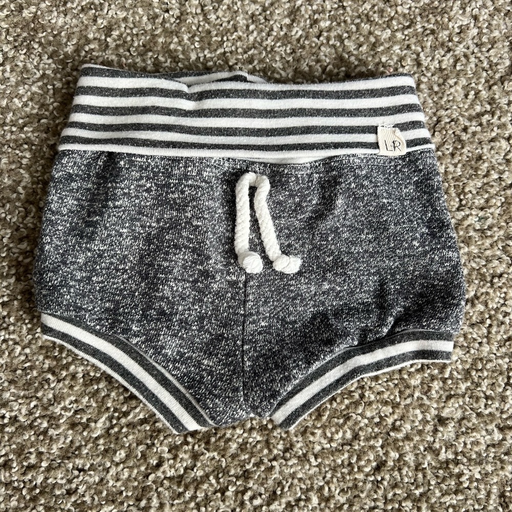 Gray Striped Kids Shorts